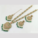 Rajwadi Collection Gold Plated Crystal Stone And Pearls Long Necklace Set