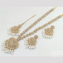 Rajwadi Collection Gold Plated Crystal Stone And Pearls Long Necklace Set