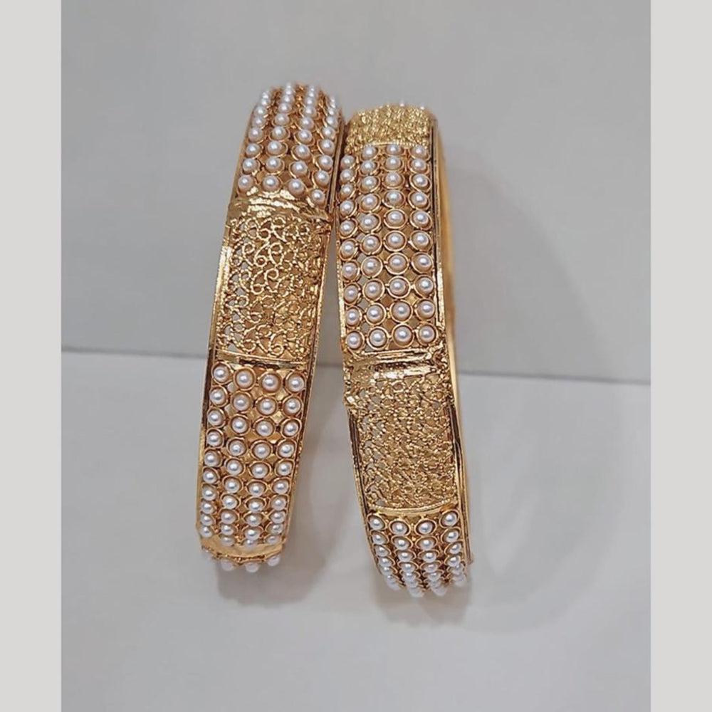 Rajwadi Collection Gold Plated Pearls Bangles Set