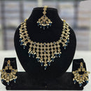 Rajwadi Collection Gold Plated Crystal Stone And Beads Necklace Set