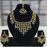 Rajwadi Collection Gold Plated Crystal Stone And Beads Necklace Set