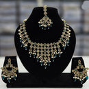 Rajwadi Collection Gold Plated Crystal Stone And Beads Necklace Set