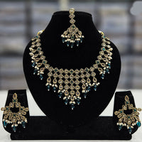 Rajwadi Collection Gold Plated Crystal Stone And Beads Necklace Set