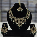 Rajwadi Collection Gold Plated Crystal Stone And Beads Necklace Set