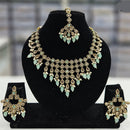 Rajwadi Collection Gold Plated Crystal Stone And Beads Necklace Set
