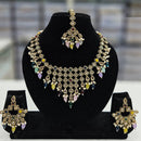 Rajwadi Collection Gold Plated Crystal Stone And Beads Necklace Set