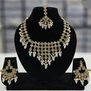 Rajwadi Collection Gold Plated Crystal Stone And Beads Necklace Set