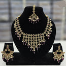 Rajwadi Collection Gold Plated Crystal Stone And Beads Necklace Set