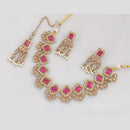 Rajwadi Collection Gold Plated Crystal Stone And Beads Necklace Set