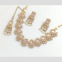 Rajwadi Collection Gold Plated Crystal Stone And Beads Necklace Set