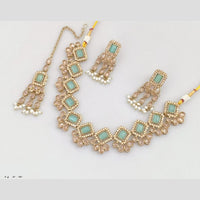 Rajwadi Collection Gold Plated Crystal Stone And Beads Necklace Set