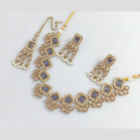Rajwadi Collection Gold Plated Crystal Stone And Beads Necklace Set