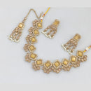 Rajwadi Collection Gold Plated Crystal Stone And Beads Necklace Set