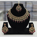 Rajwadi Collection Gold Plated Crystal Stone And Pearl Necklace Set