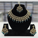 Rajwadi Collection Gold Plated Crystal Stone And Pearl Necklace Set