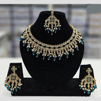 Rajwadi Collection Gold Plated Crystal Stone And Pearl Necklace Set