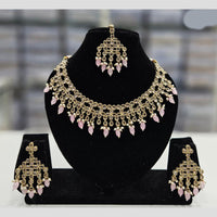 Rajwadi Collection Gold Plated Crystal Stone And Pearl Necklace Set
