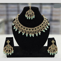 Rajwadi Collection Gold Plated Crystal Stone And Pearl Necklace Set