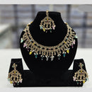 Rajwadi Collection Gold Plated Crystal Stone And Pearl Necklace Set