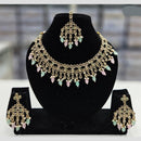 Rajwadi Collection Gold Plated Crystal Stone And Pearl Necklace Set