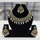 Rajwadi Collection Gold Plated Crystal Stone And Pearl Necklace Set