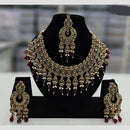 Rajwadi Collection Gold Plated Crystal Stone And Beads Necklace Set