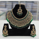 Rajwadi Collection Gold Plated Crystal Stone And Beads Necklace Set