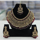 Rajwadi Collection Gold Plated Crystal Stone And Beads Necklace Set