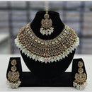 Rajwadi Collection Gold Plated Crystal Stone And Beads Necklace Set