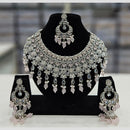 Rajwadi Collection Silver Plated Crystal Stone And Beads Necklace Set