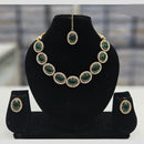 Rajwadi Collection Gold Plated Crystal Stone Necklace Set