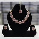 Rajwadi Collection Gold Plated Crystal Stone Necklace Set