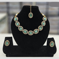 Rajwadi Collection Gold Plated Crystal Stone Necklace Set