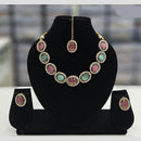 Rajwadi Collection Gold Plated Crystal Stone Necklace Set