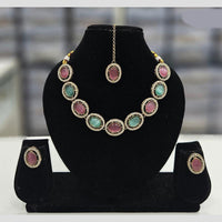 Rajwadi Collection Gold Plated Crystal Stone Necklace Set