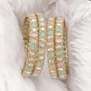 Rajwadi Collection Gold Plated Crystal Stone Bangles Set