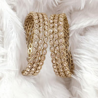 Rajwadi Collection Gold Plated Crystal Stone Bangles Set