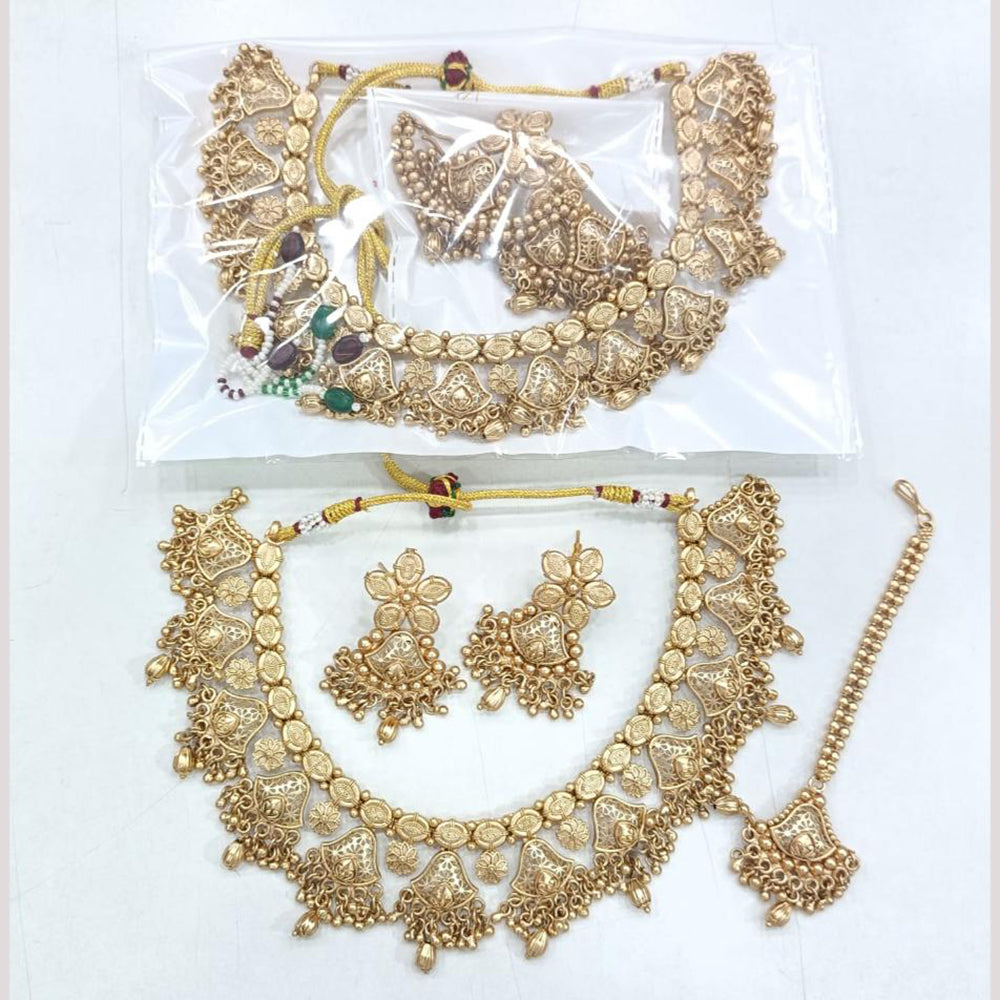 Rajwadi Collection Gold Plated Necklace Set [ 1 Piece Only]