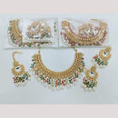Rajwadi Collection Gold Plated Pota Stone & Beads Necklace Set – Traditional Indian Jewelry for Women