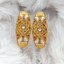 Rajwadi Collection Gold Plated Pota Stone Openable Bangles Set