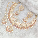 Rajwadi Collection Gold Plated Polki Kundan And Meenakari Necklace Set