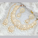 Rajwadi Collection Gold Plated Polki Kundan And Meenakari Necklace Set