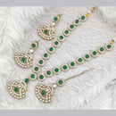 Rajwadi Collection Gold Plated Pota Stone Necklace Set