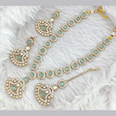 Rajwadi Collection Gold Plated Pota Stone Necklace Set