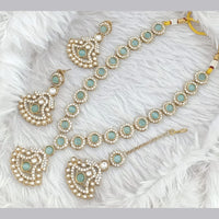 Rajwadi Collection Gold Plated Pota Stone Necklace Set