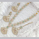 Rajwadi Collection Gold Plated Pota Stone Necklace Set