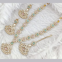 Rajwadi Collection Gold Plated Pota Stone Necklace Set