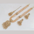 Rajwadi Collection Gold Plated Crystal Stone And Beads Long Necklace Set