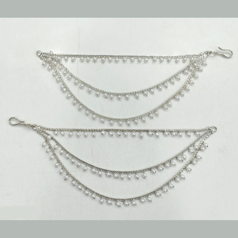 Rajwadi Collection Silver Plated Bridal & Festive Wear Pearl Kanchain