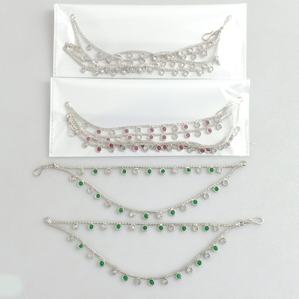 Rajwadi Collection Silver Plated Bridal & Festive Wear Austrain Stone Kanchain